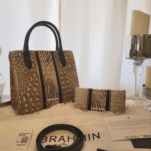 Brahmin Small Caroline in Biscuit Nakoma with Wallet
